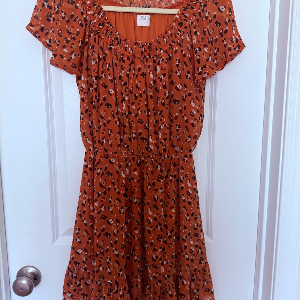 Sienna Sky Orange and Black Mini Dress